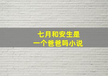 七月和安生是一个爸爸吗小说