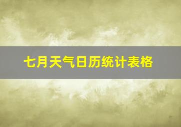 七月天气日历统计表格