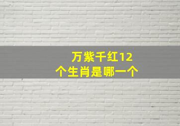 万紫千红12个生肖是哪一个