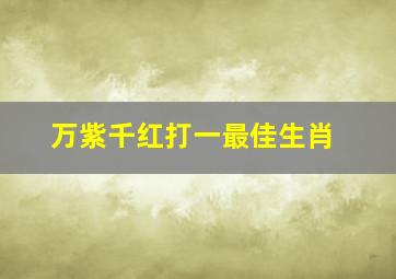 万紫千红打一最佳生肖