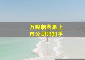 万隆制药是上市公司吗知乎