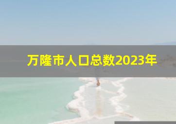 万隆市人口总数2023年