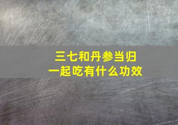 三七和丹参当归一起吃有什么功效