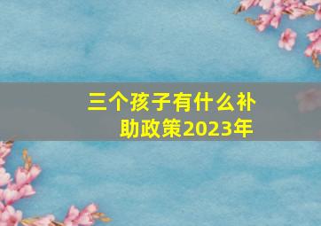 三个孩子有什么补助政策2023年