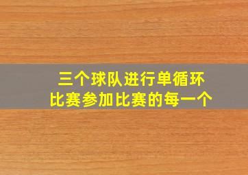 三个球队进行单循环比赛参加比赛的每一个