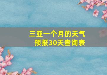 三亚一个月的天气预报30天查询表