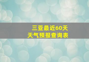 三亚最近60天天气预报查询表