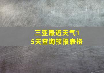 三亚最近天气15天查询预报表格