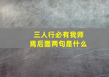 三人行必有我师焉后面两句是什么