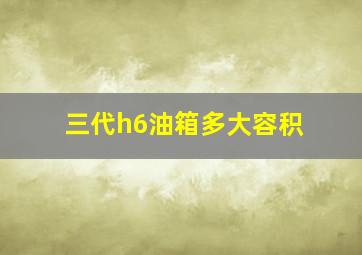 三代h6油箱多大容积