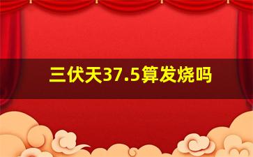 三伏天37.5算发烧吗