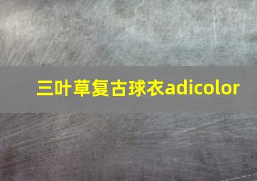 三叶草复古球衣adicolor