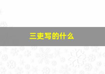 三吏写的什么