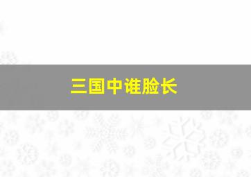 三国中谁脸长