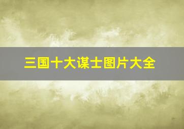 三国十大谋士图片大全