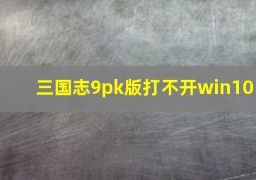 三国志9pk版打不开win10