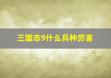 三国志9什么兵种厉害