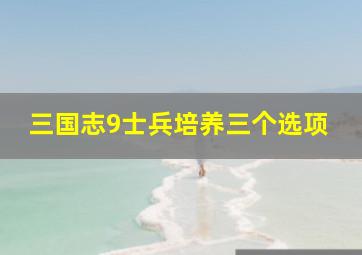 三国志9士兵培养三个选项