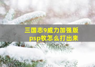 三国志9威力加强版psp牧怎么打出来