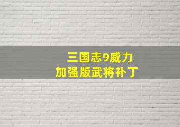 三国志9威力加强版武将补丁