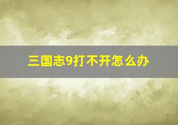 三国志9打不开怎么办