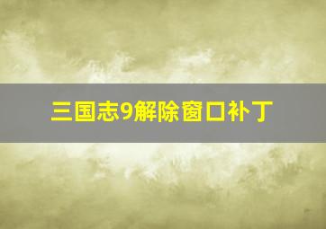 三国志9解除窗口补丁