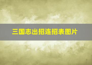 三国志出招连招表图片