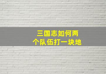 三国志如何两个队伍打一块地