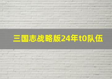 三国志战略版24年t0队伍