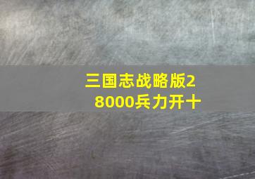 三国志战略版28000兵力开十