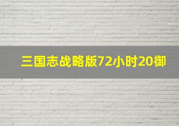 三国志战略版72小时20御