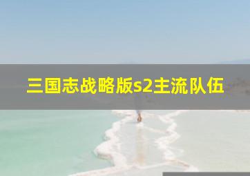 三国志战略版s2主流队伍