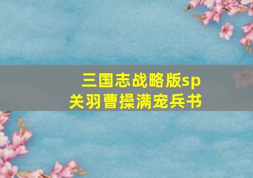 三国志战略版sp关羽曹操满宠兵书