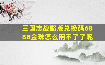 三国志战略版兑换码6888金珠怎么用不了了呢