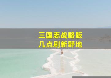 三国志战略版几点刷新野地