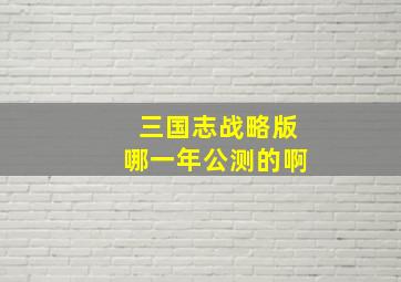 三国志战略版哪一年公测的啊