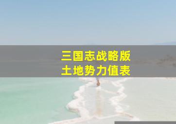 三国志战略版土地势力值表