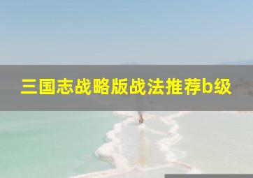 三国志战略版战法推荐b级