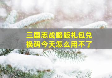 三国志战略版礼包兑换码今天怎么用不了