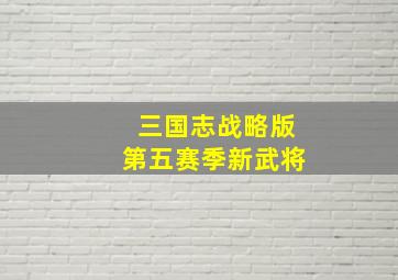 三国志战略版第五赛季新武将