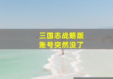 三国志战略版账号突然没了