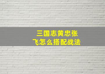 三国志黄忠张飞怎么搭配战法