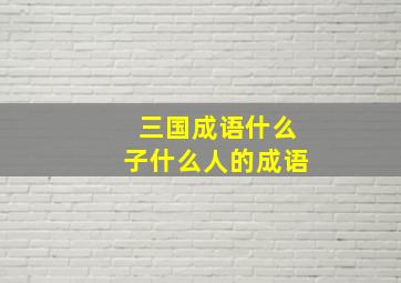 三国成语什么子什么人的成语