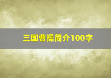 三国曹操简介100字