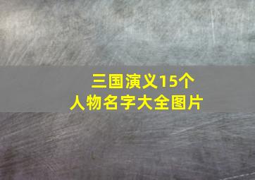 三国演义15个人物名字大全图片