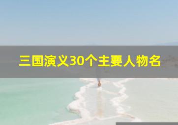 三国演义30个主要人物名