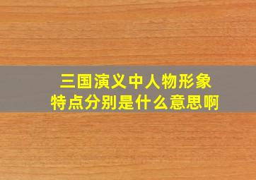 三国演义中人物形象特点分别是什么意思啊