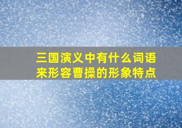 三国演义中有什么词语来形容曹操的形象特点