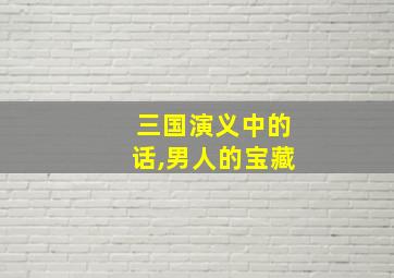 三国演义中的话,男人的宝藏