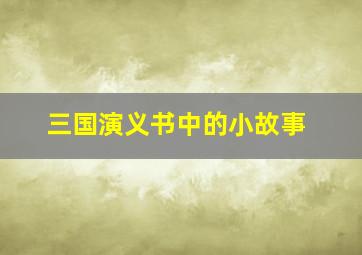 三国演义书中的小故事